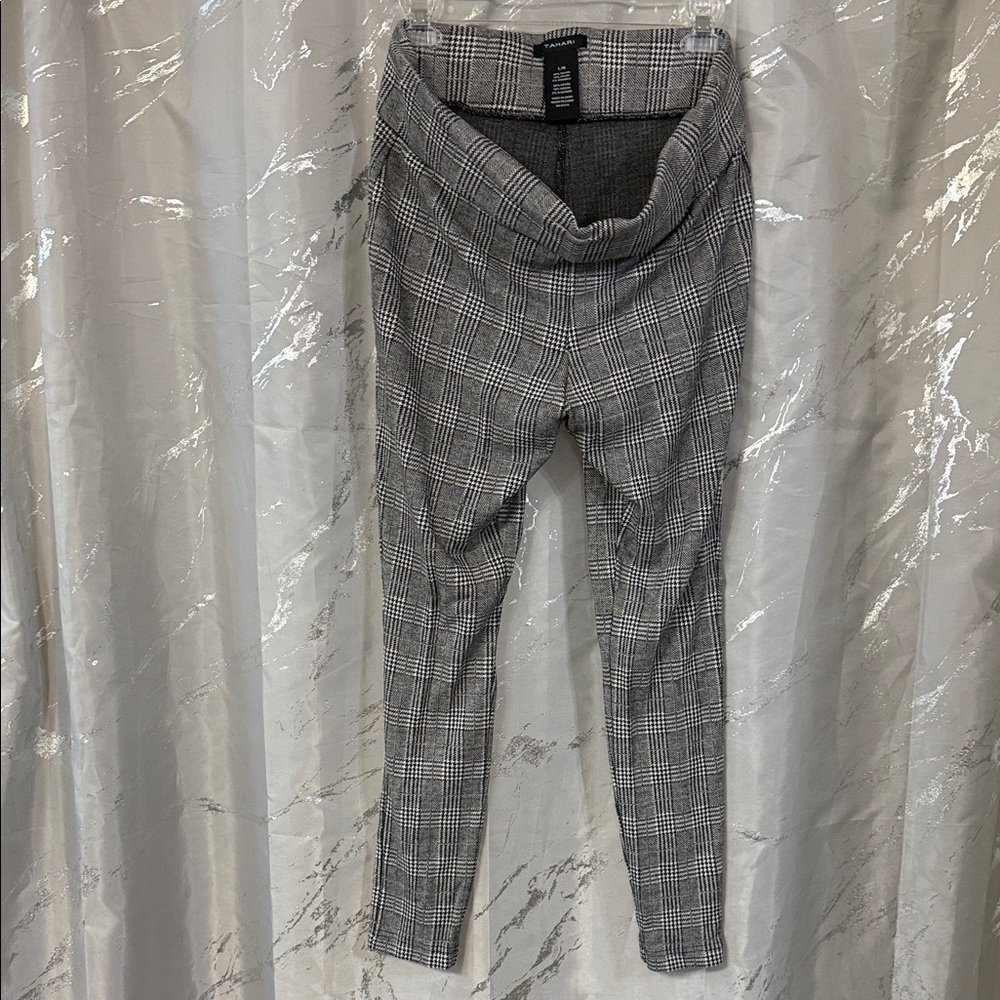Tahari Gray Plaid Skinny Pants